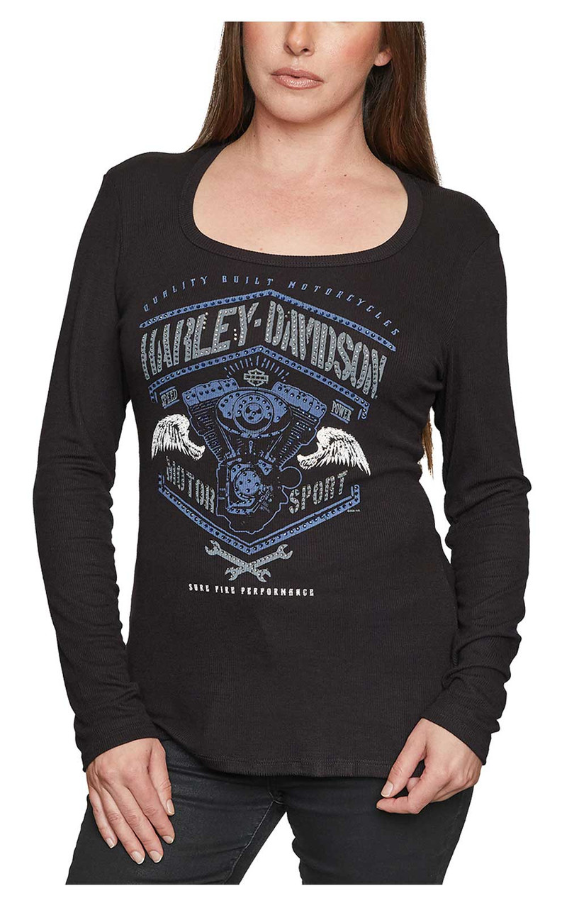 トップス HARLEY DAVIDSON longsleeve Harley-Davidson® Women's Embellished Speed Power Long Sleeve Shirt