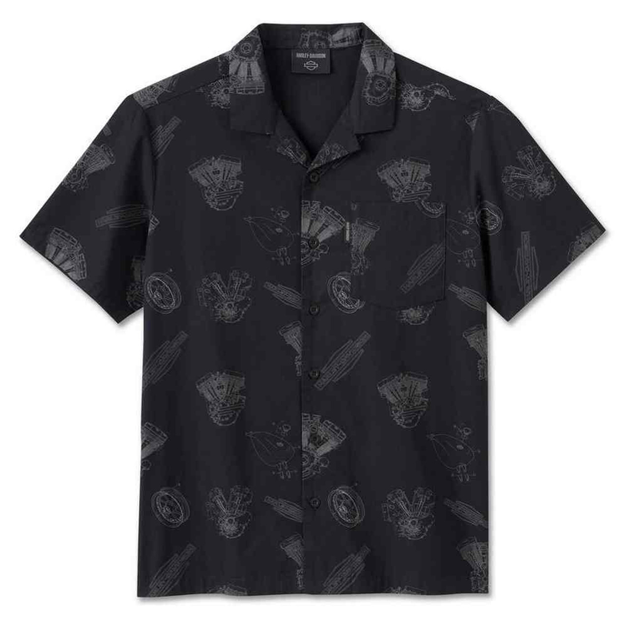Harley-Davidson® Men's Engine Aloha Short Sleeve Shirt