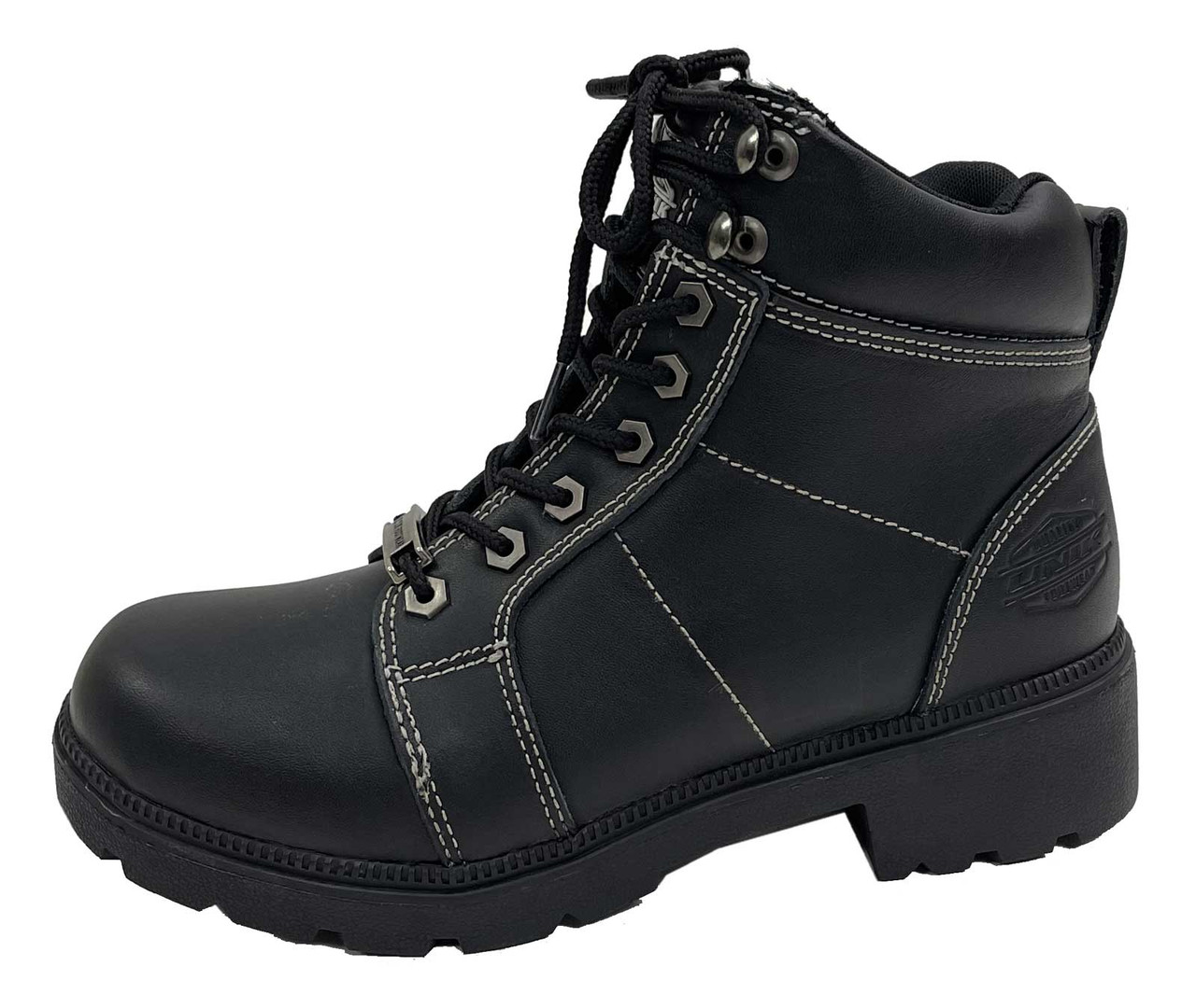 Unik Women's Premium Leather Short Motorcycle Boots - Black 12020