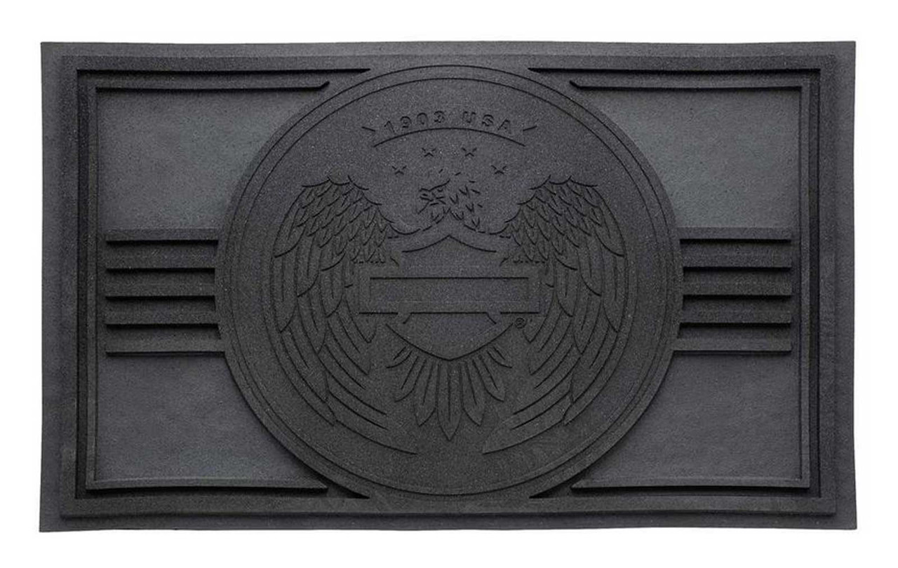 Harley-Davidson® Open Bar & Shield Eagle Entry Mat, Durable Rubber