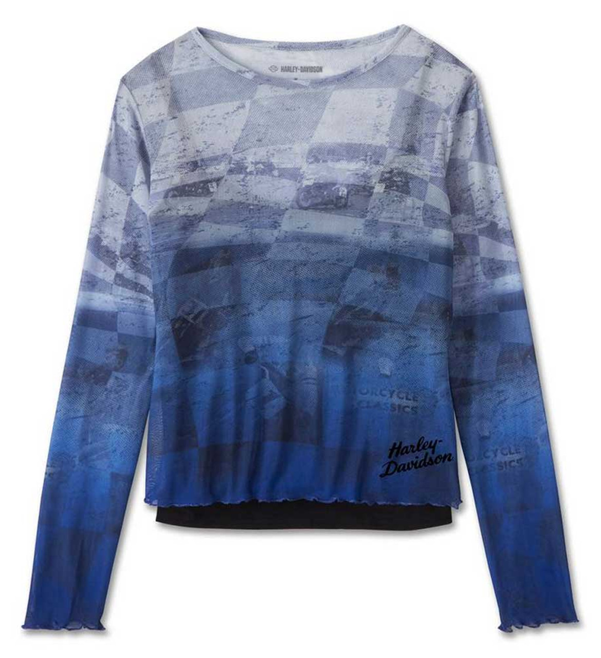 Harley-Davidson® Women's Allover Cool Blue Mesh Long Sleeve