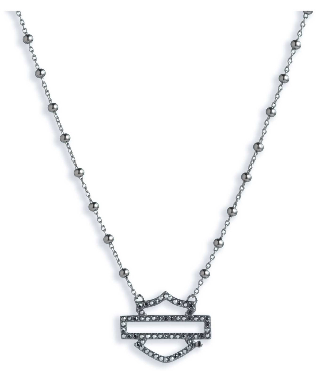Harley-Davidson® Women's 16 in. Bar & Shield Logo Beaded Chain