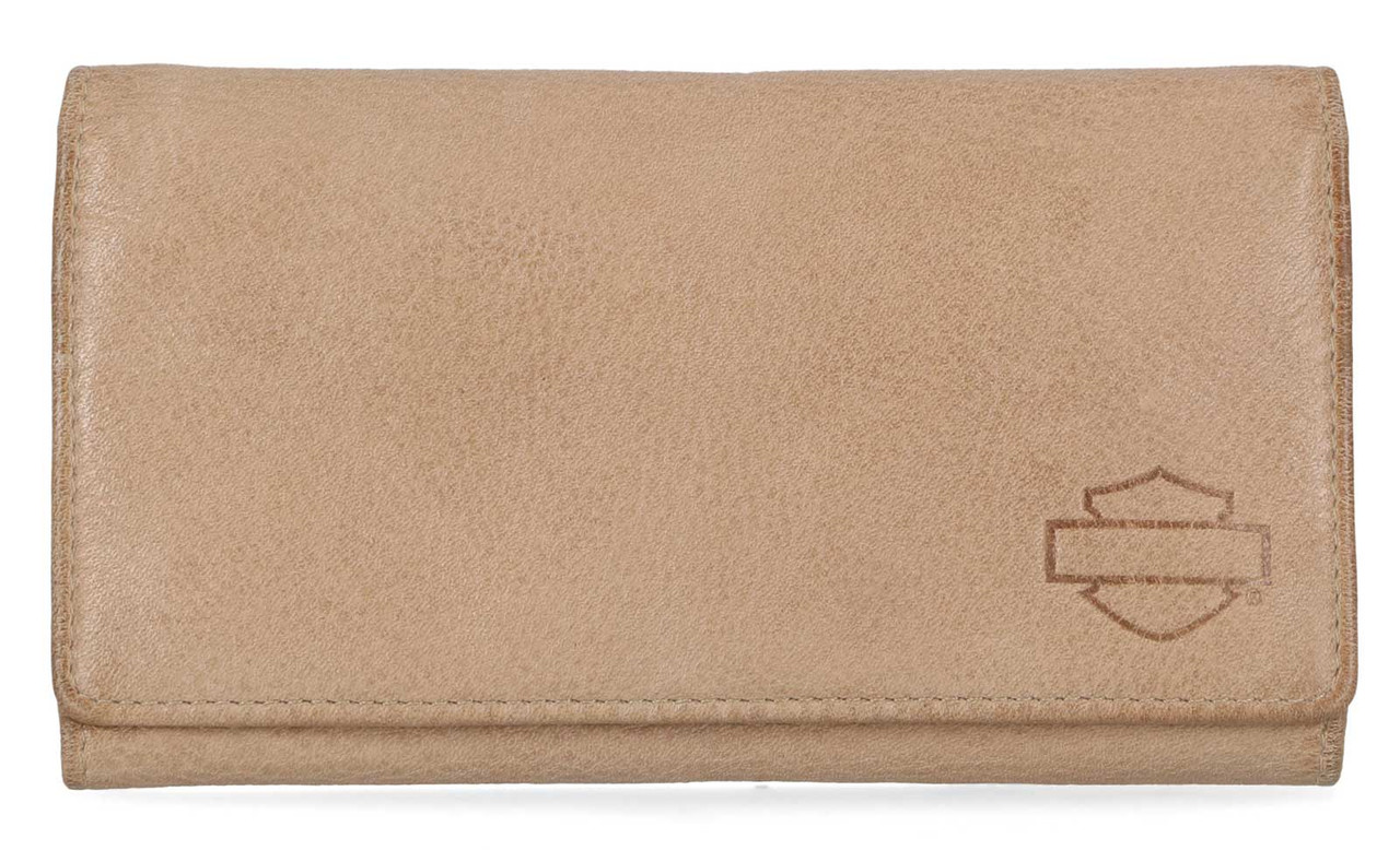 Harley-Davidson® Men's Bar & Shield Washed Leather Tri-Fold