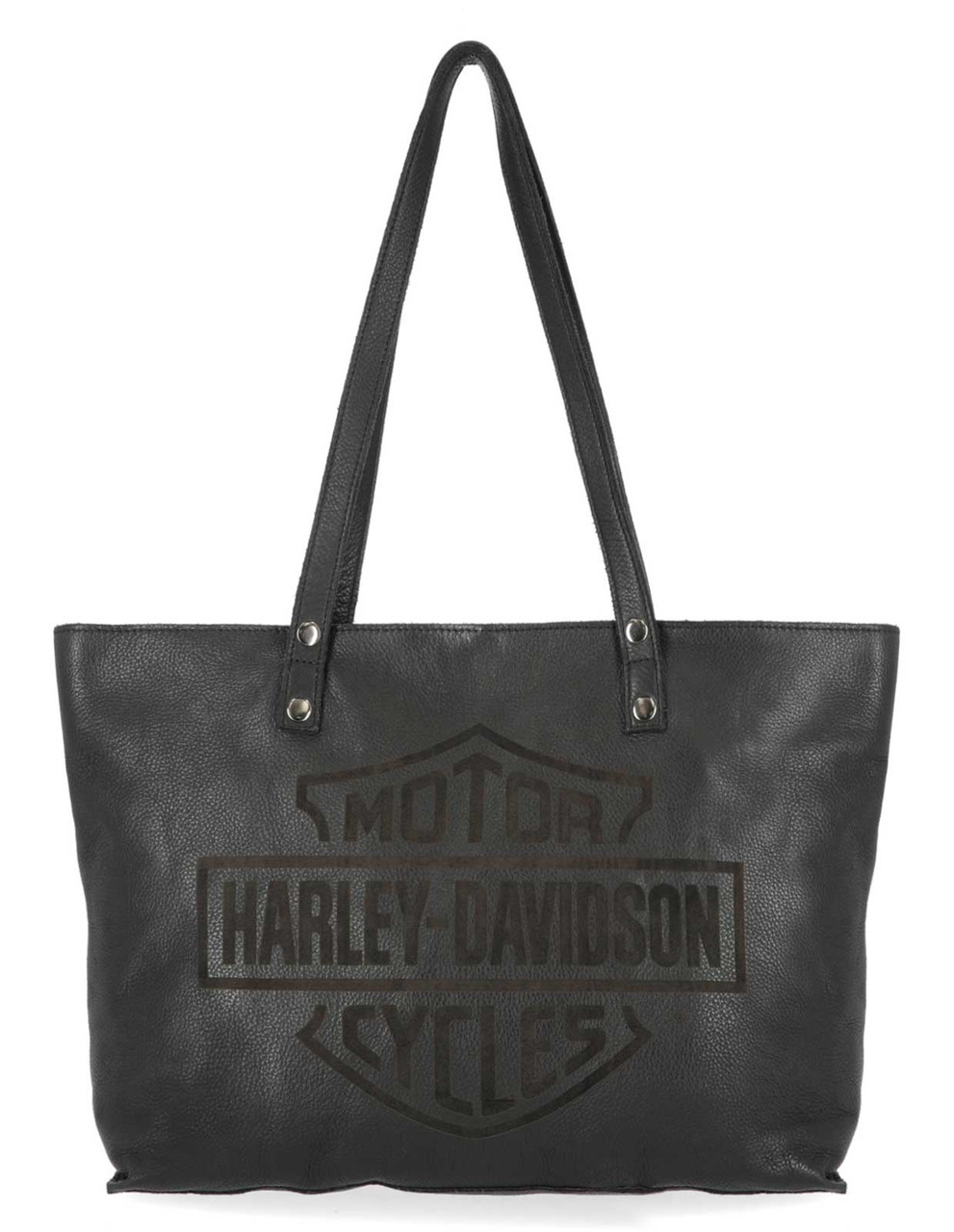 Harley-Davidson® Women's Washed Bar & Shield Logo Leather Tote Bag