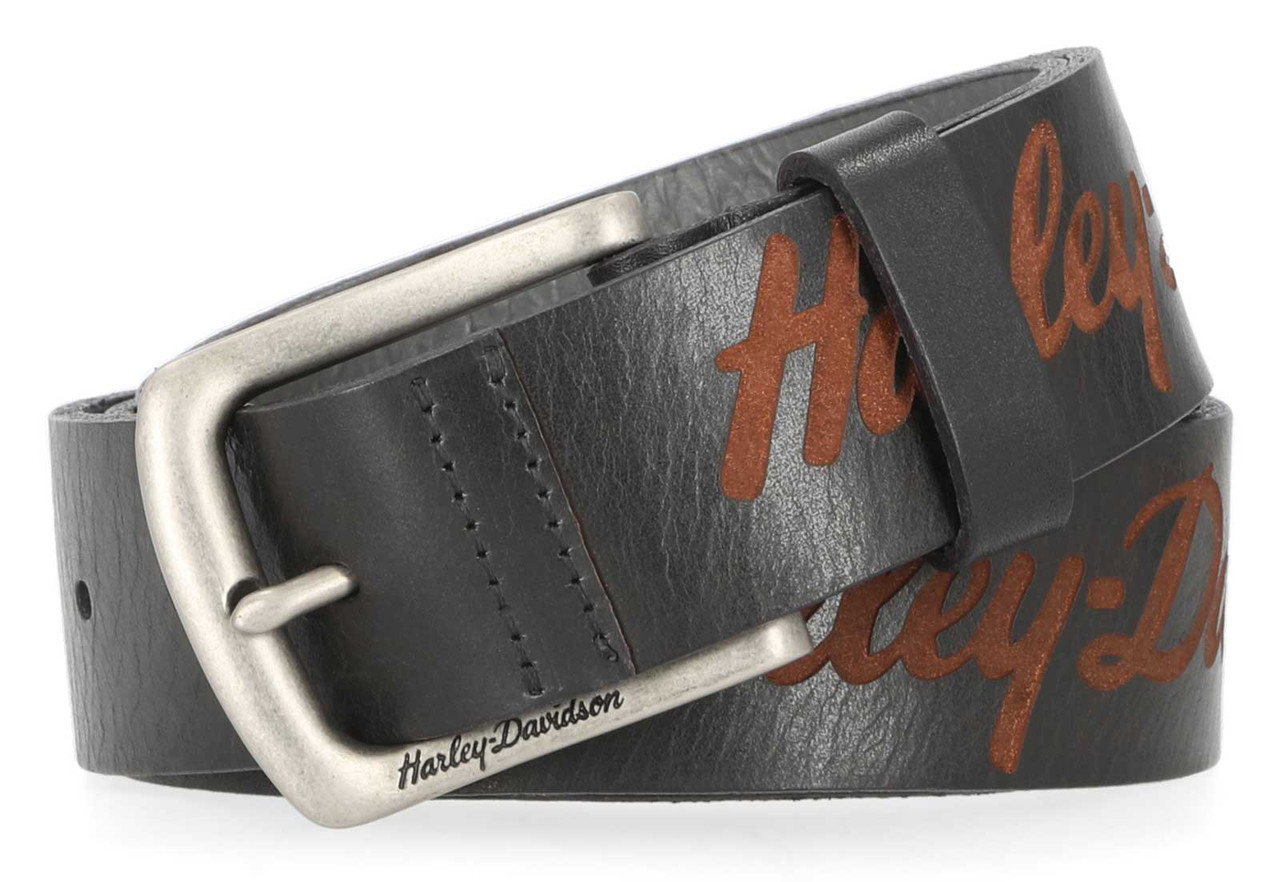 Harley-Davidson® Women's Long Tail Laser Etch Genuine Leather Belt