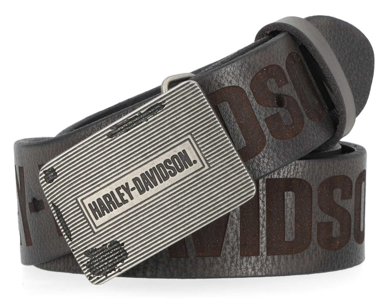 Harley-Davidson® Men's Grunge H-D Logo Repeat Genuine Leather Belt