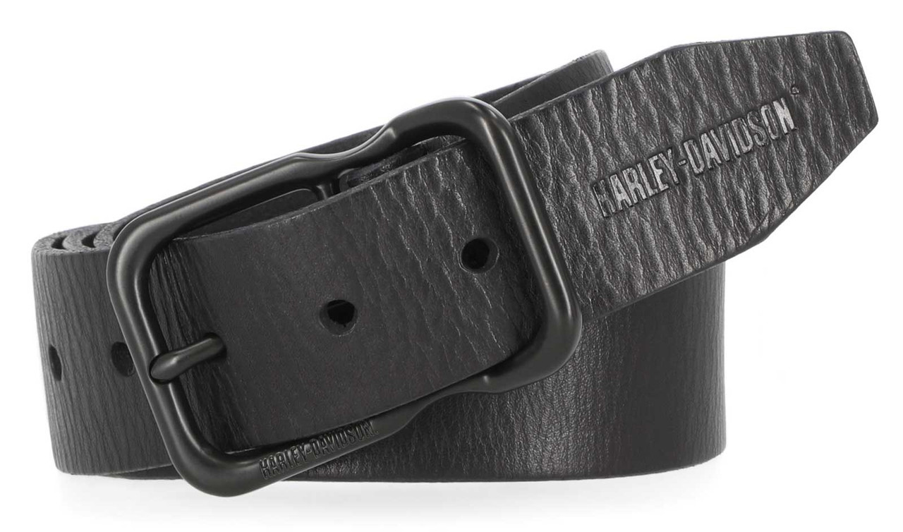 Harley-Davidson® Men's Self Keeper Buckle Textured Leather Belt
