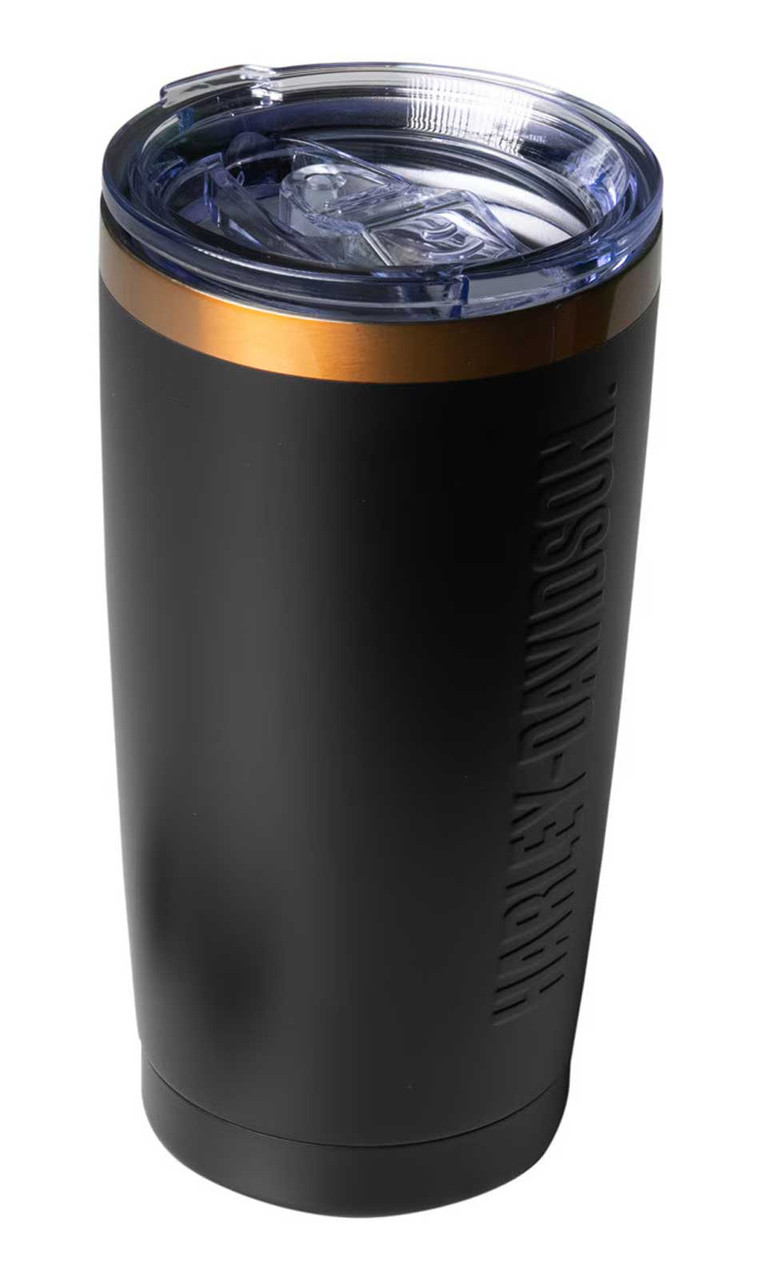 Harley-Davidson® Embossed H-D Travel Mug – Black Stainless Steel