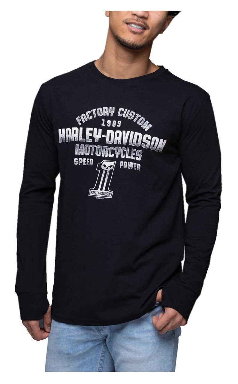 Harley-Davidson® Men's Dark Factory #1 Long Sleeve Crew-Neck Shirt