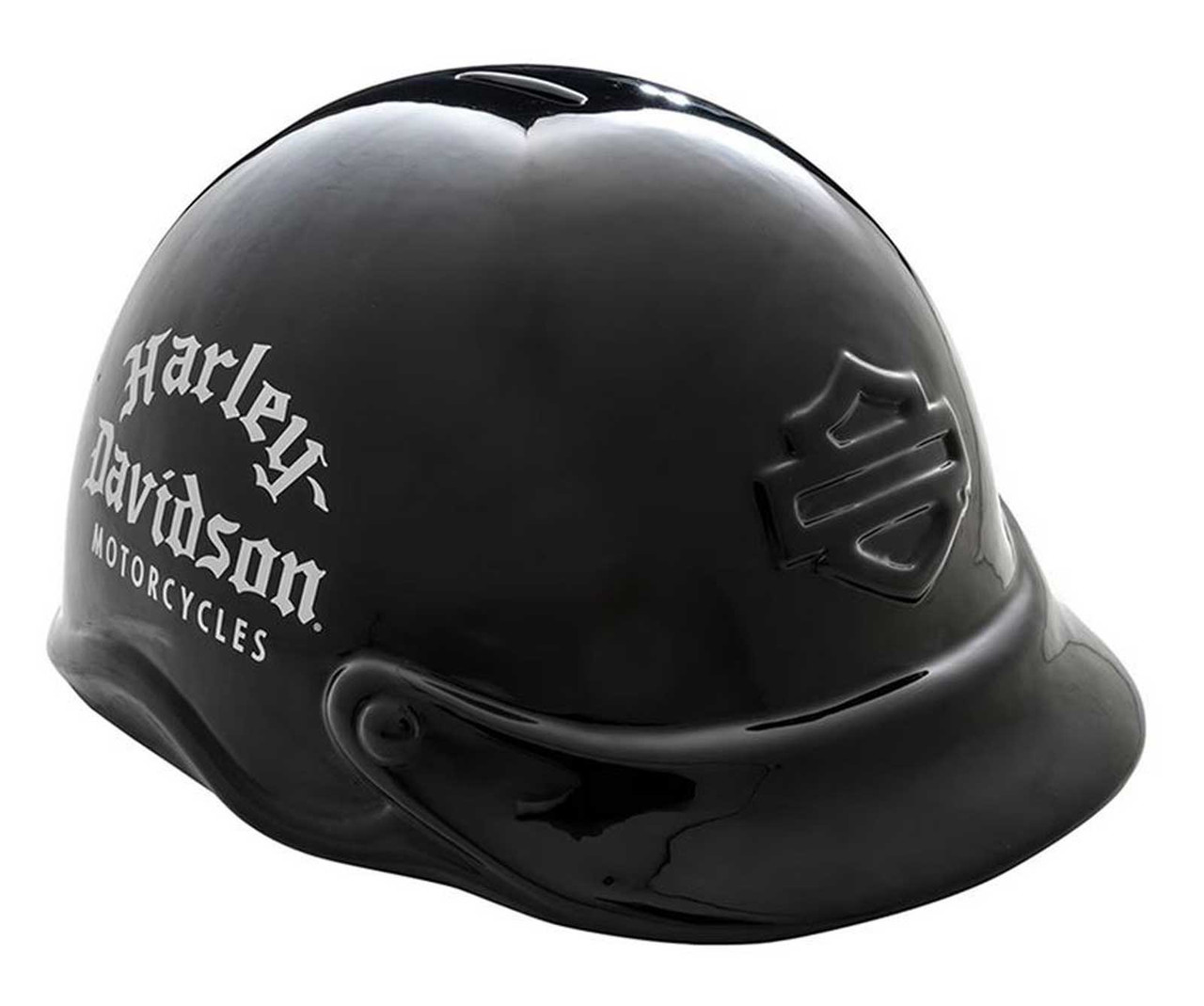 Harley-Davidson® Old English Logo Ceramic Helmet Coin Bank – Shiny