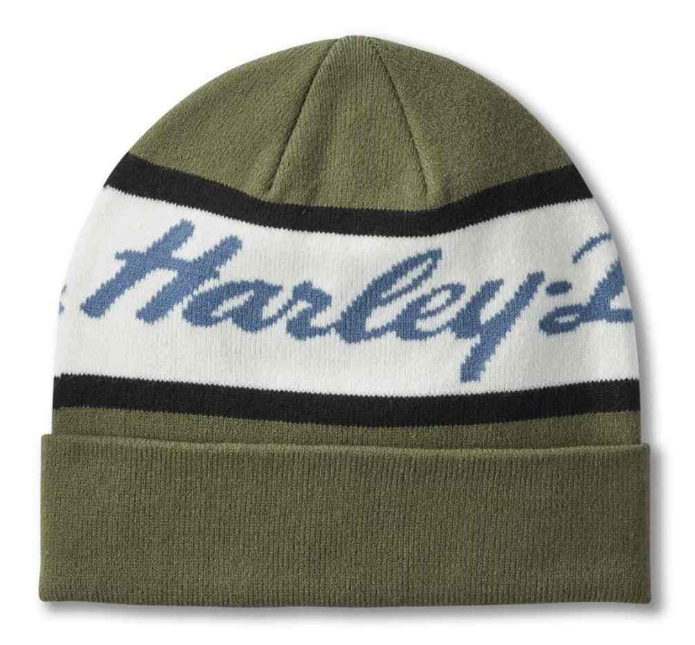 Harley-Davidson® Men's Script Knit Winter Beanie Cap – Green 97629