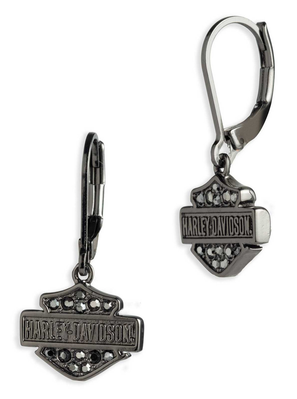 Harley-Davidson® Women's Crystal Pave Bar & Shield Logo Drop