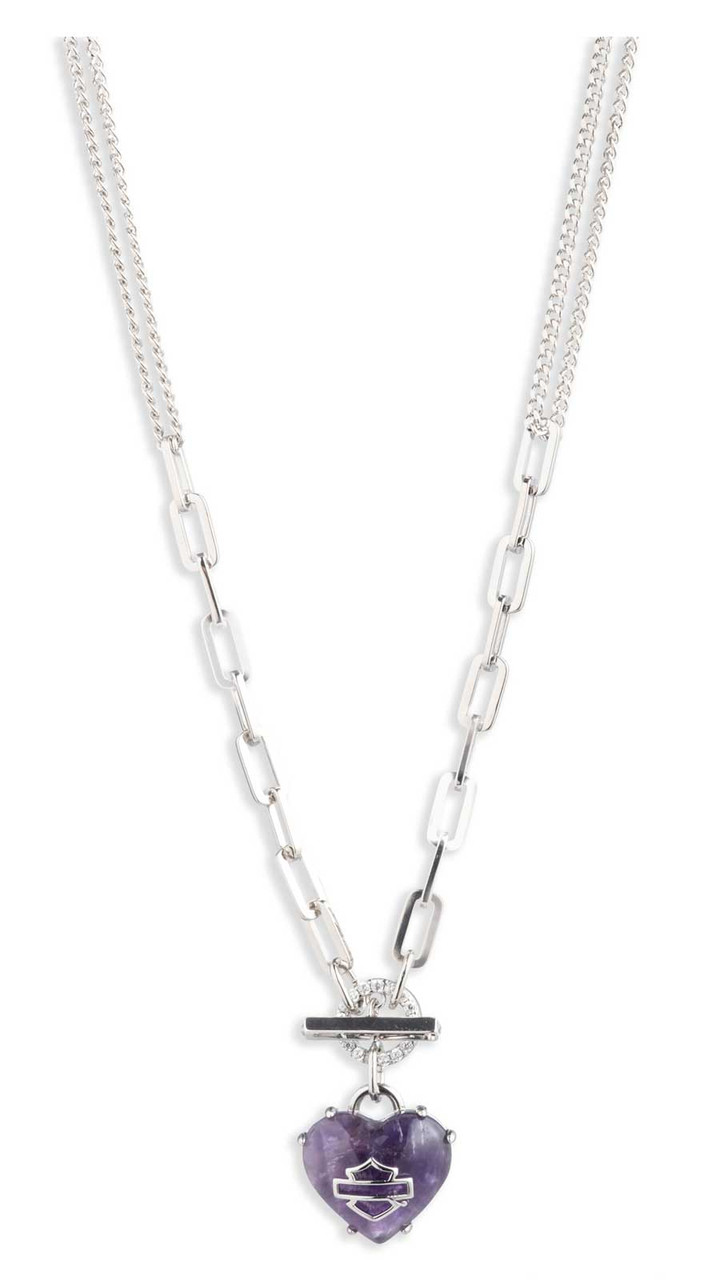 kooHarley-Davidson 装飾等　011 Harley-Davidson® Women's 24 in. Amethyst Bar & Shield Heart Toggle