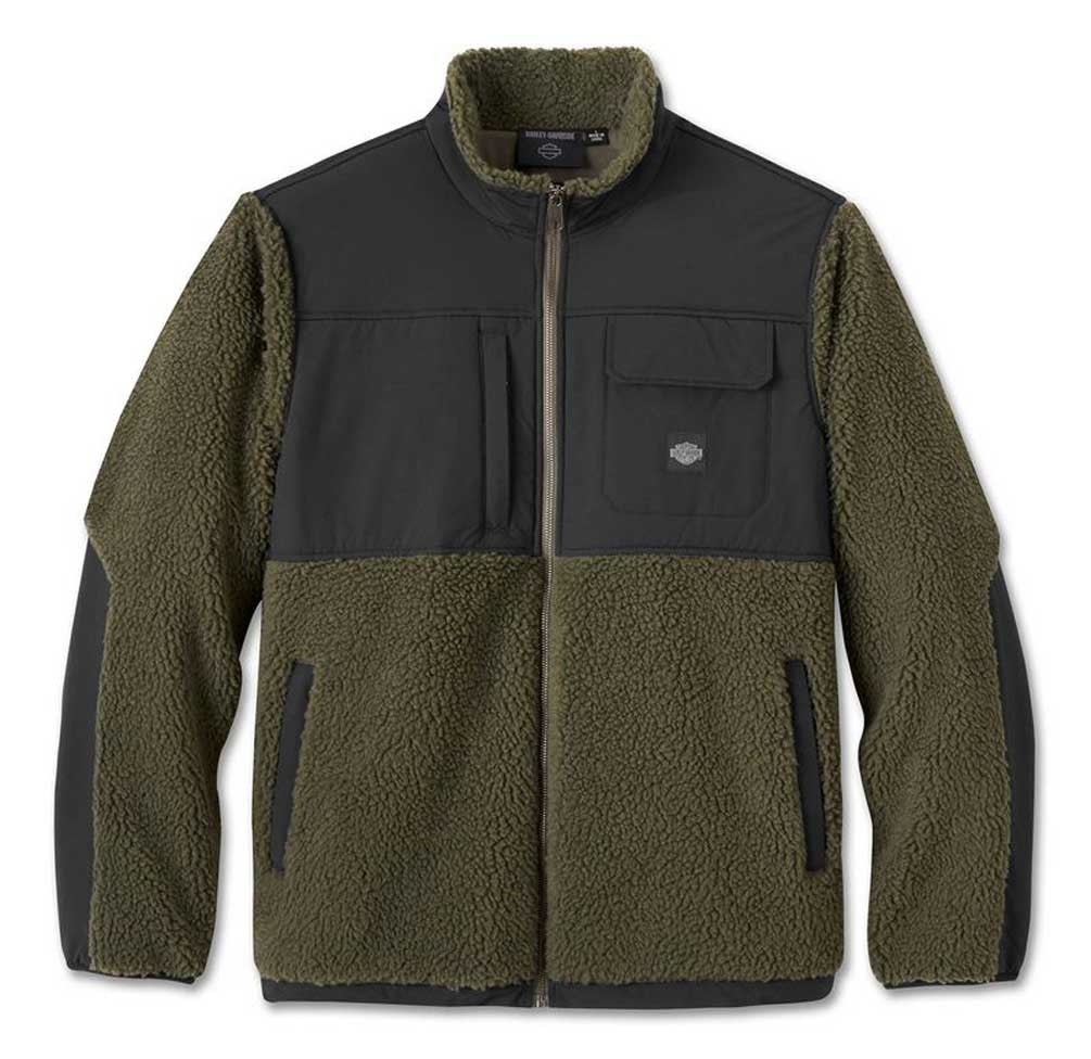 Harley-Davidson® Men's Sherpa Full Zip Casual Jacket - Green 96110