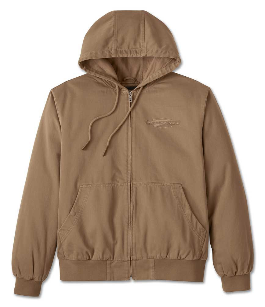 Harley-Davidson® Men's Bar & Shield Workwear Hooded Jacket, Toffee