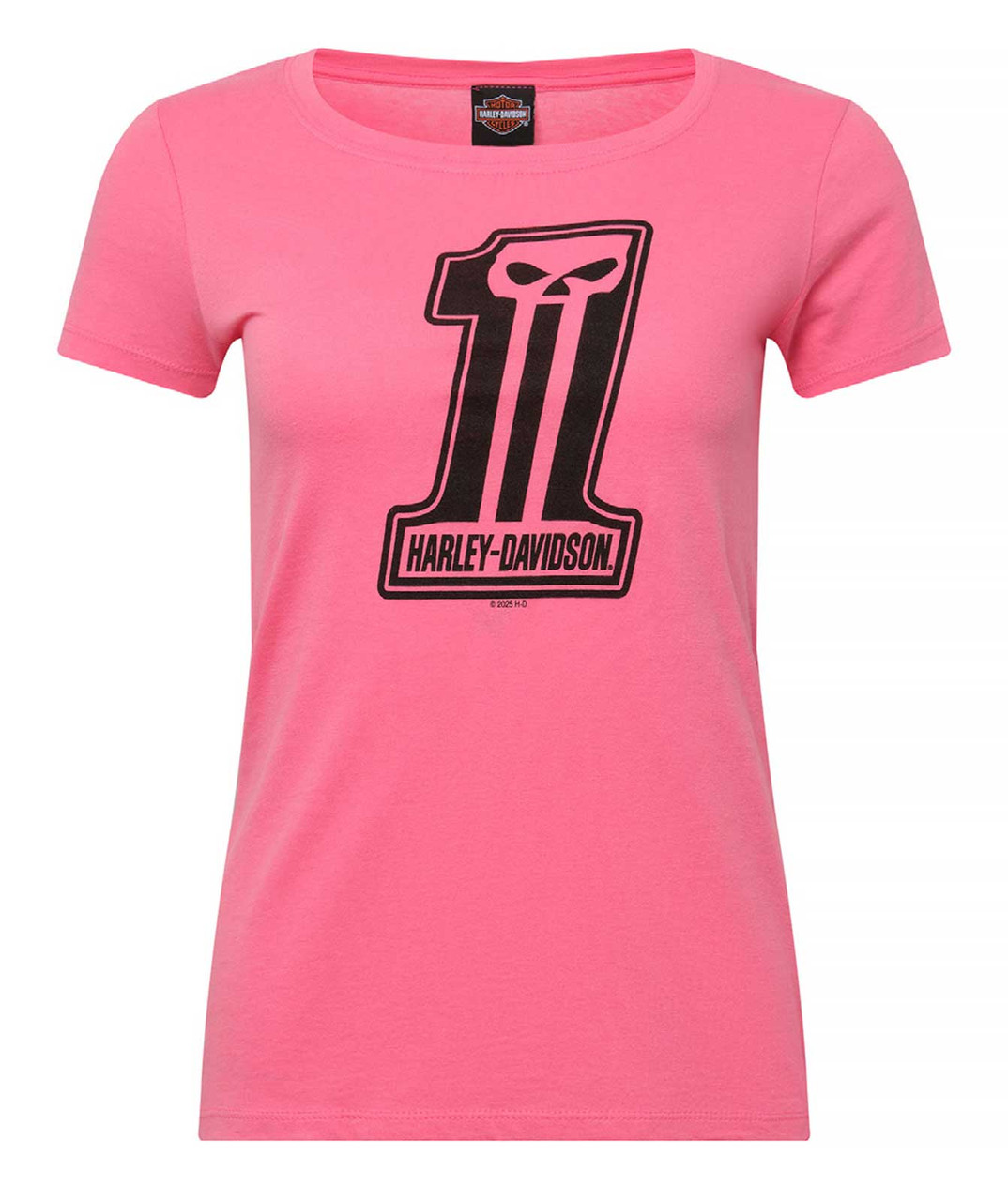 Harley-Davidson® Women's Dark Trait On Pink Short Sleeve Crew-Neck