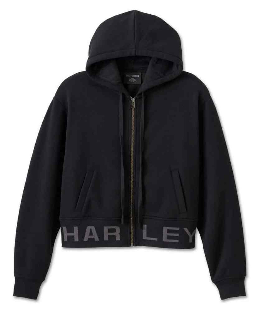 Harley-Davidson スウェット 黒 Harley-Davidson® Women's H-D Cropped Full Zip Hoodie, Black