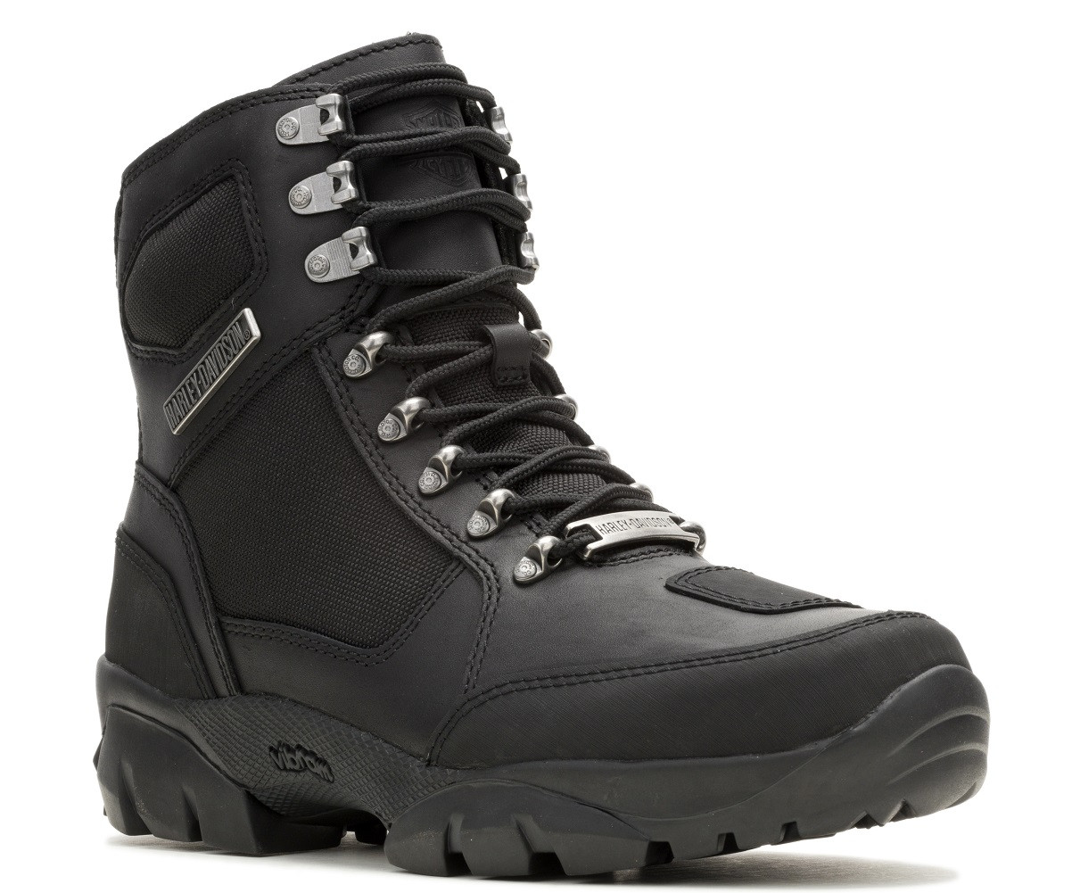靴 CROCKETT & JONES HARLEY Harley-Davidson® Men's Karlson Black Leather Motorcycle Boots