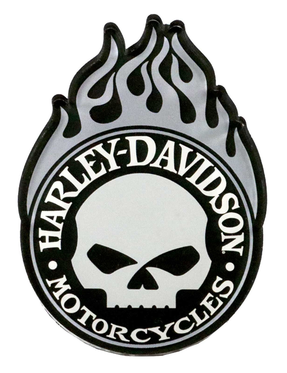 Harley-Davidson® Willie G Skull Flame Hard Acrylic Magnet - 3 in