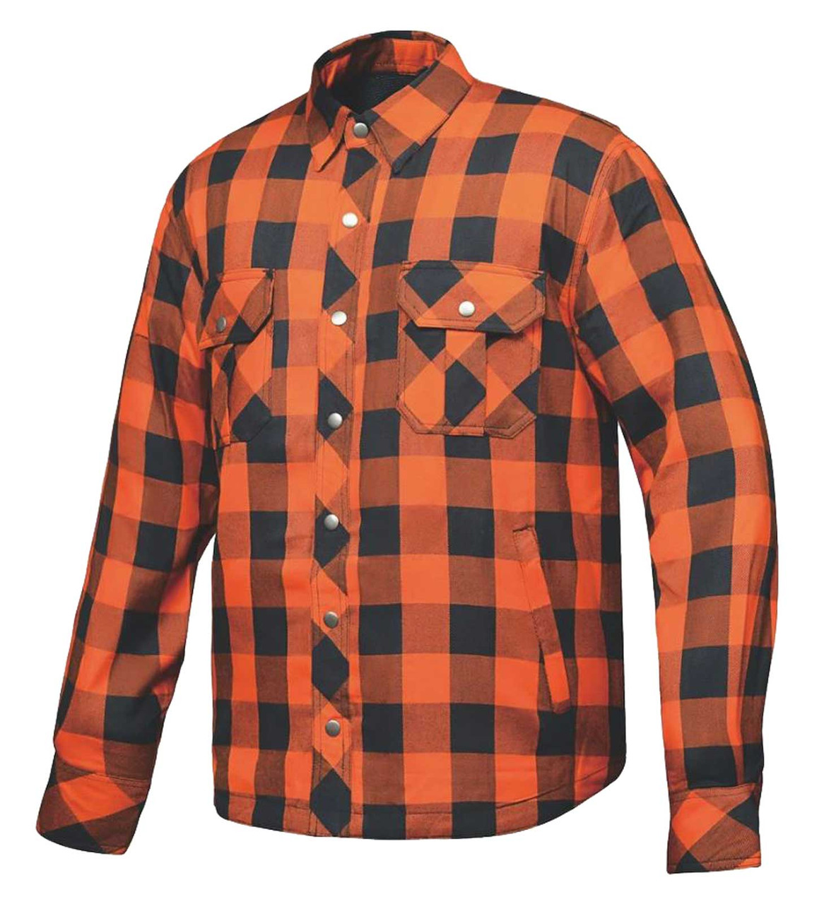 Derringer Men's Armored Zip & Snap Plaid Flannel Shirt Jacket