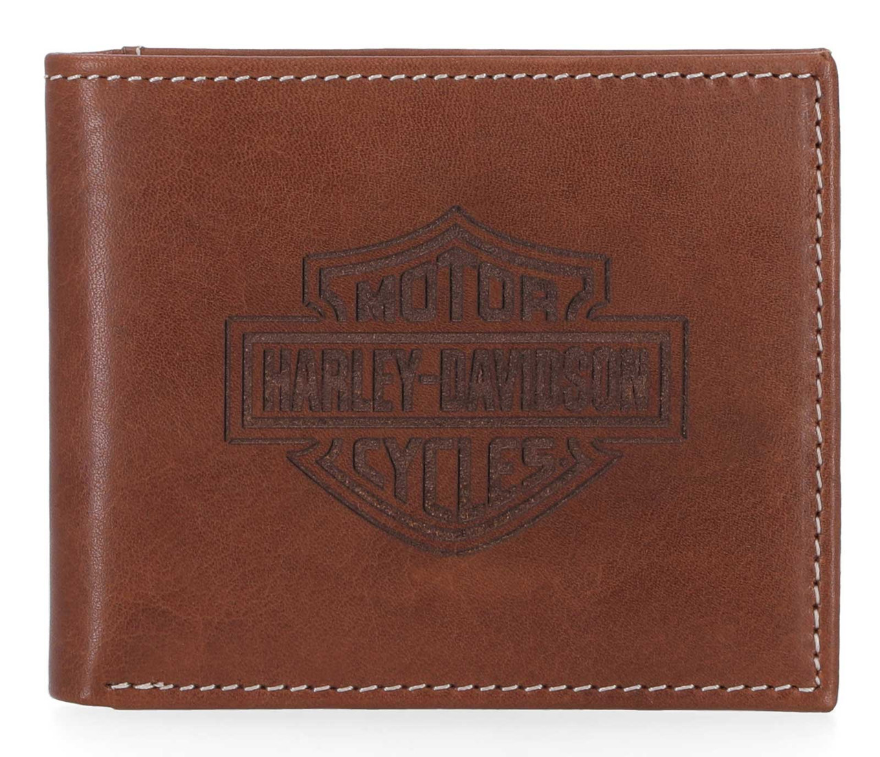 Harley-Davidson® Men's Laser Bar & Shield Logo Billfold Leather