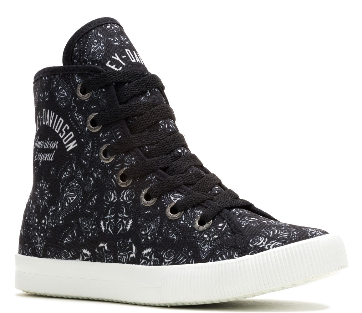 Harley-Davidson® Women's Flora Vulcanized Black Canvas Sneakers
