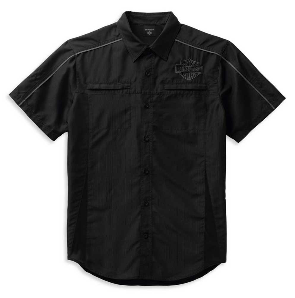 Harley-Davidson® Men's Performance Bar & Shield Shirt, Black/Gray