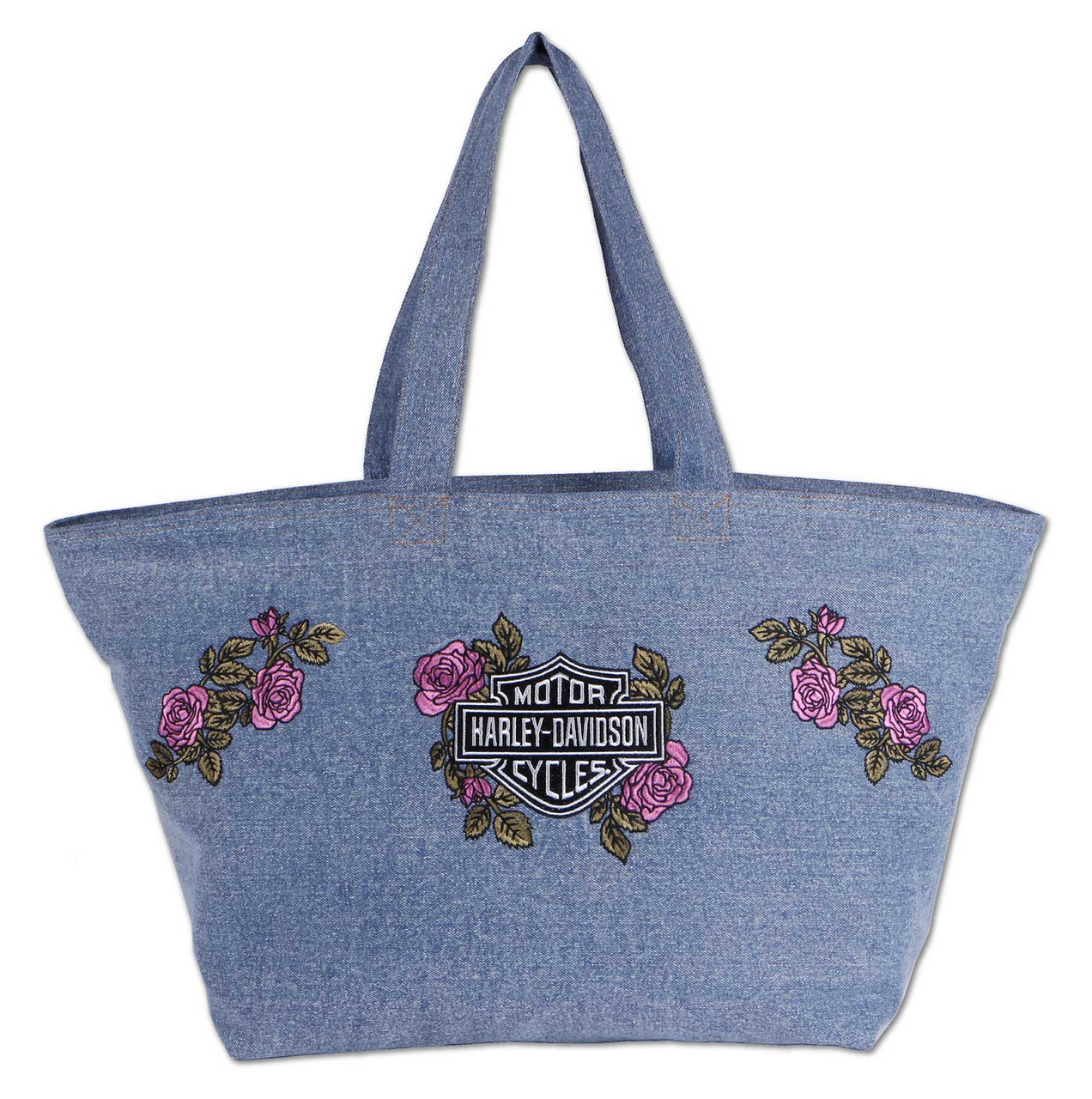 バッグ Harley-Davidson archive totebag y2k e674 Harley-Davidson® Women's Embroidered Bar & Shield Rose Denim