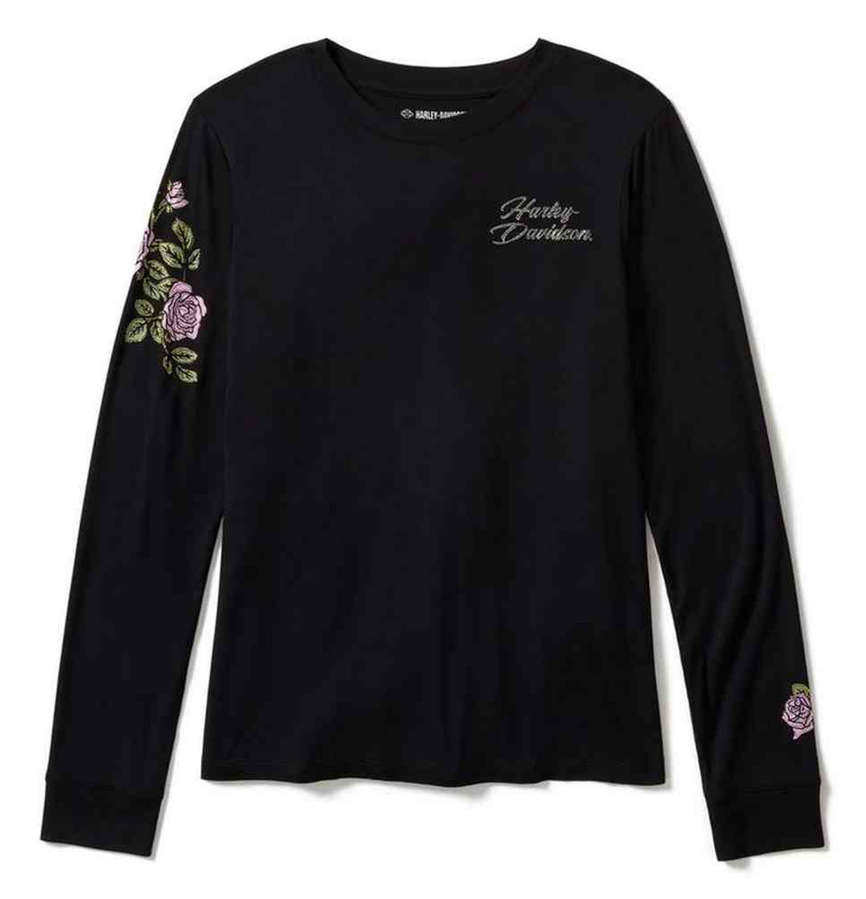 Harley-Davidson Irish for the Day ロンT Harley-Davidson® Women's Rose & Thorn Bling Long Sleeve Top