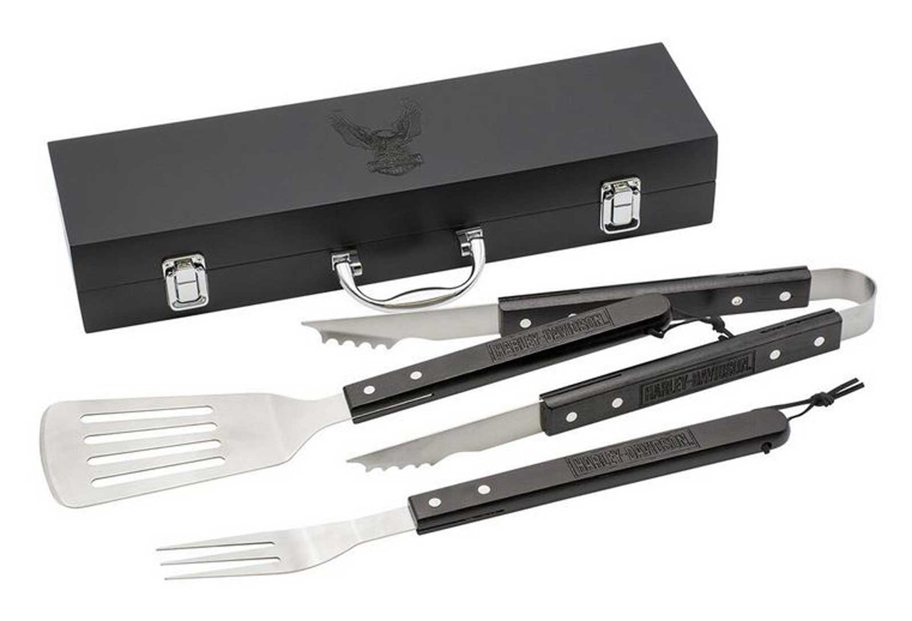 Whirlwind ! Iron Leaguer シルバー、ダークボックスセット Harley-Davidson® Bar & Shield Eagle Grill Tool Set w/ Black Wood