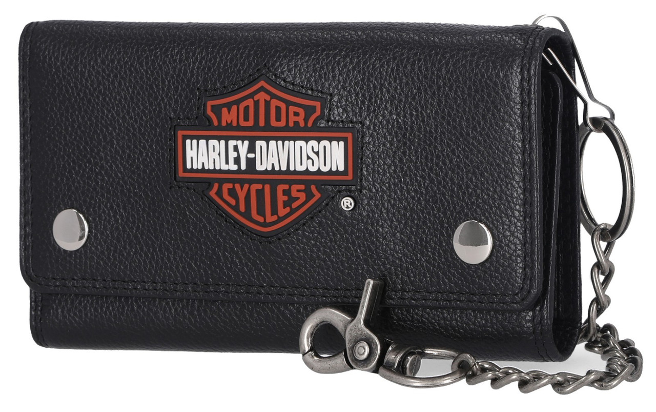 Harley-Davidson® Men's Bar & Shield Patch Trucker Chain Leather