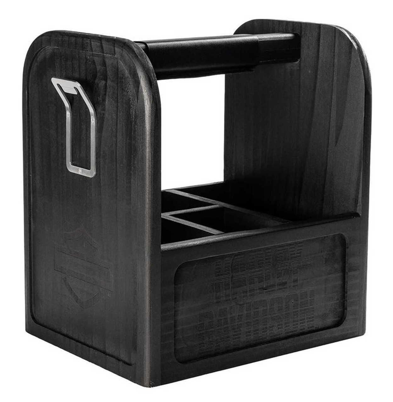 Harley-Davidson® Open Bar & Shield Wooden Picnic Caddy w/ Dividers