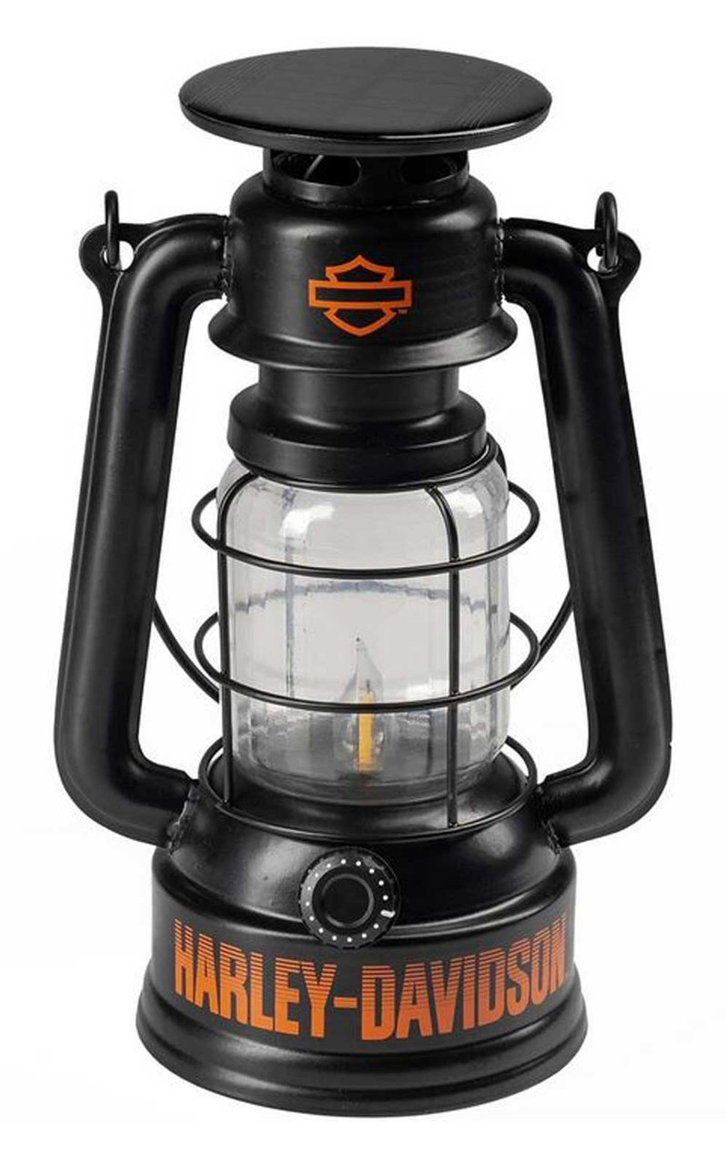 Harley-Davidson オリジナルレトロ防水懐中電灯 Harley-Davidson® Rechargeable Solar Lantern, Metal Base w/ Carry