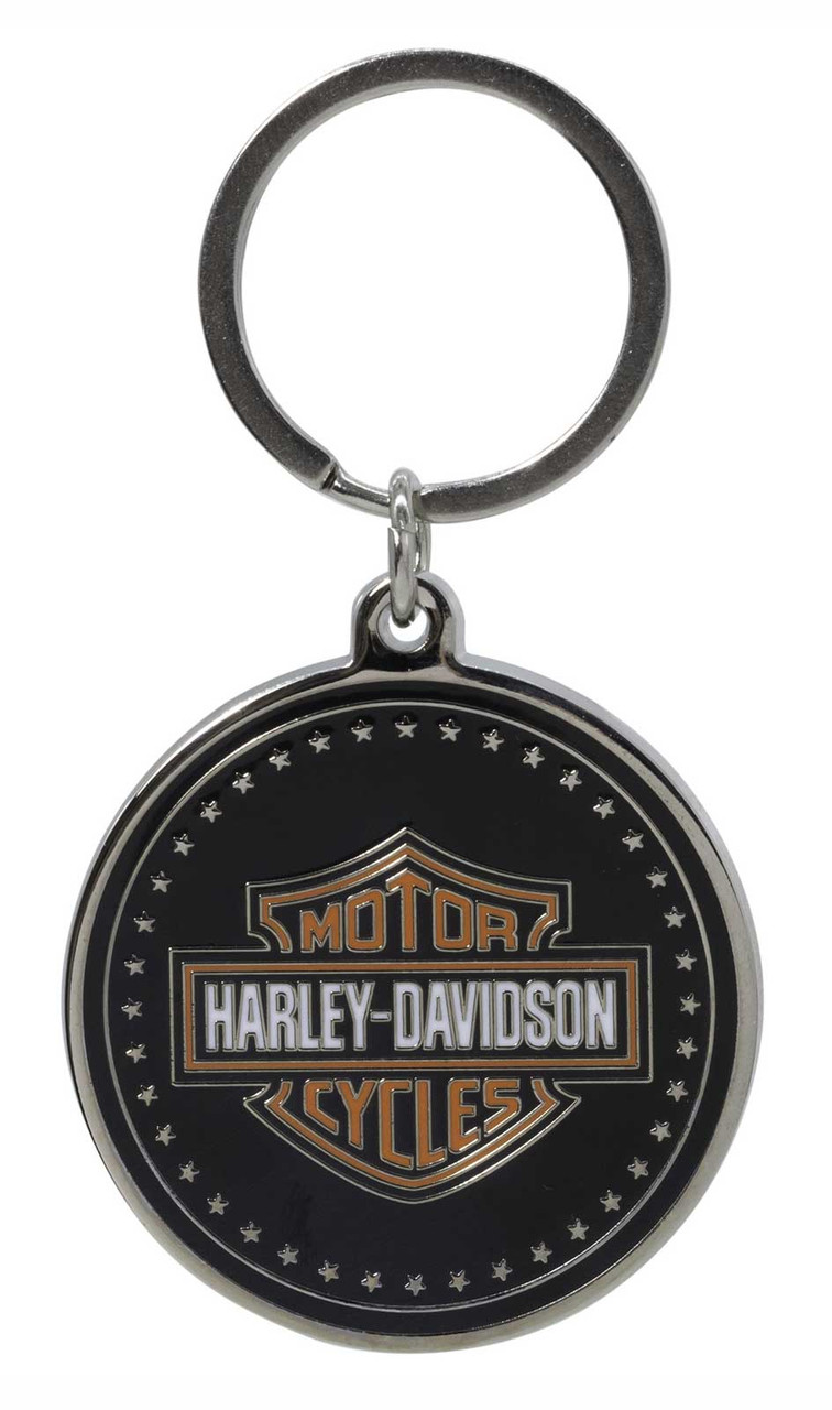 Harley-Davidson® Coin-Style Bar & Shield Logo Key Chain, Black