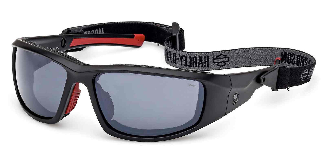 Harley-Davidson® Men's HDMC Silver Mirror Sunglasses w/ Headstrap
