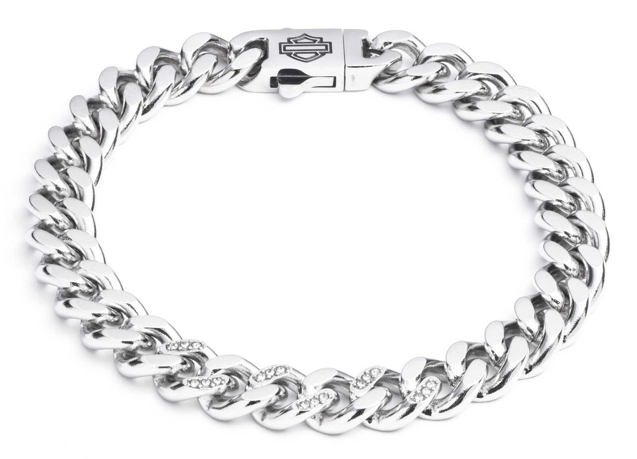 Harley-Davidson® Women's 7.5 in. Crystal Pave Curb Chain