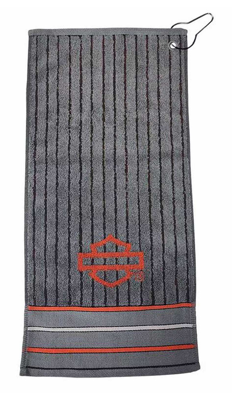 HABAなど Harley-Davidson® Open Bar & Shield Logo Stripes Absorbent Cotton