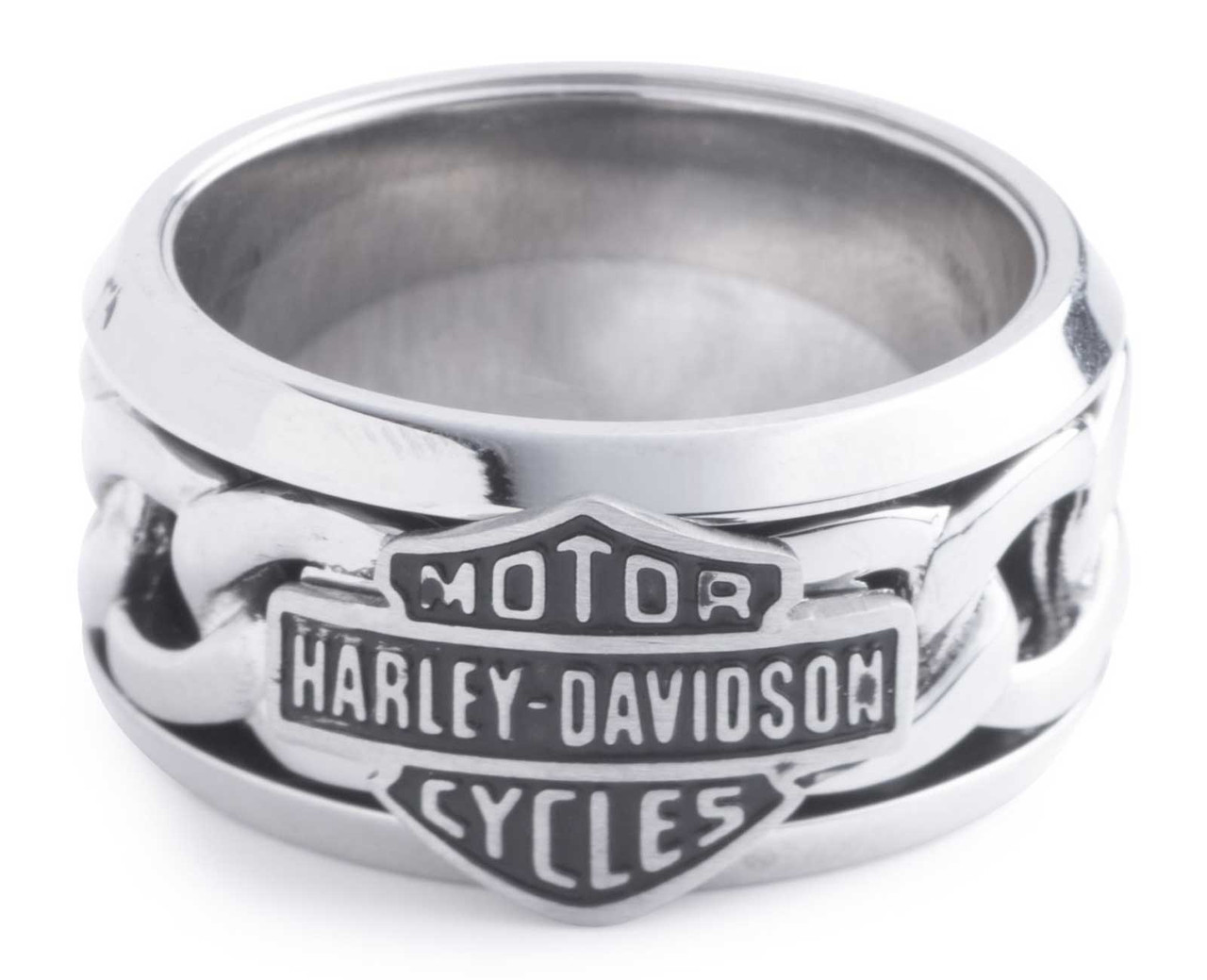 Harley-Davidson チェーンプリント Harley-Davidson® Men's Bar & Shield Logo Faux Chain Ring