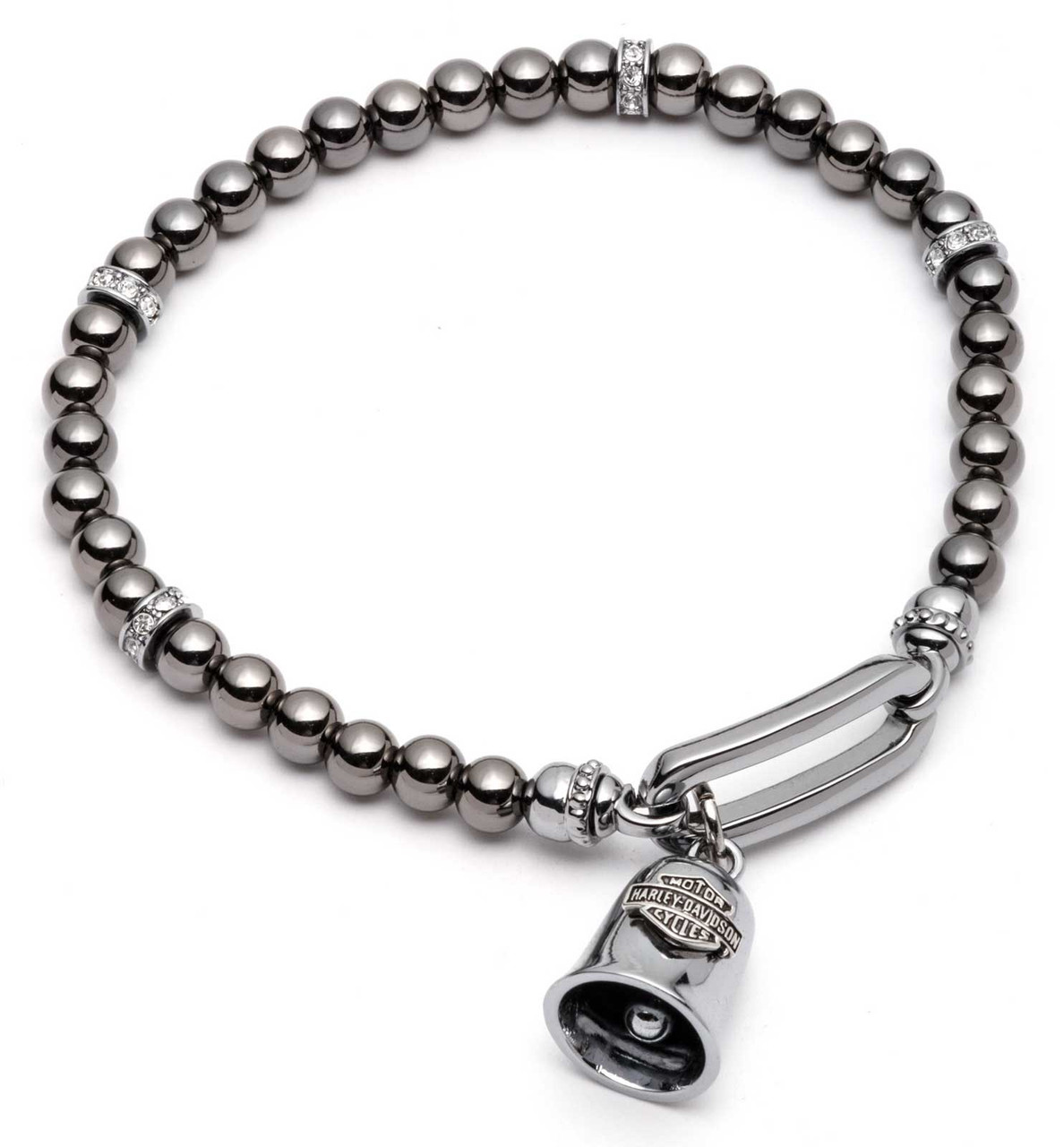 Harley-Davidson® Women's Hematite Mini Ride Bell Stretch Beaded