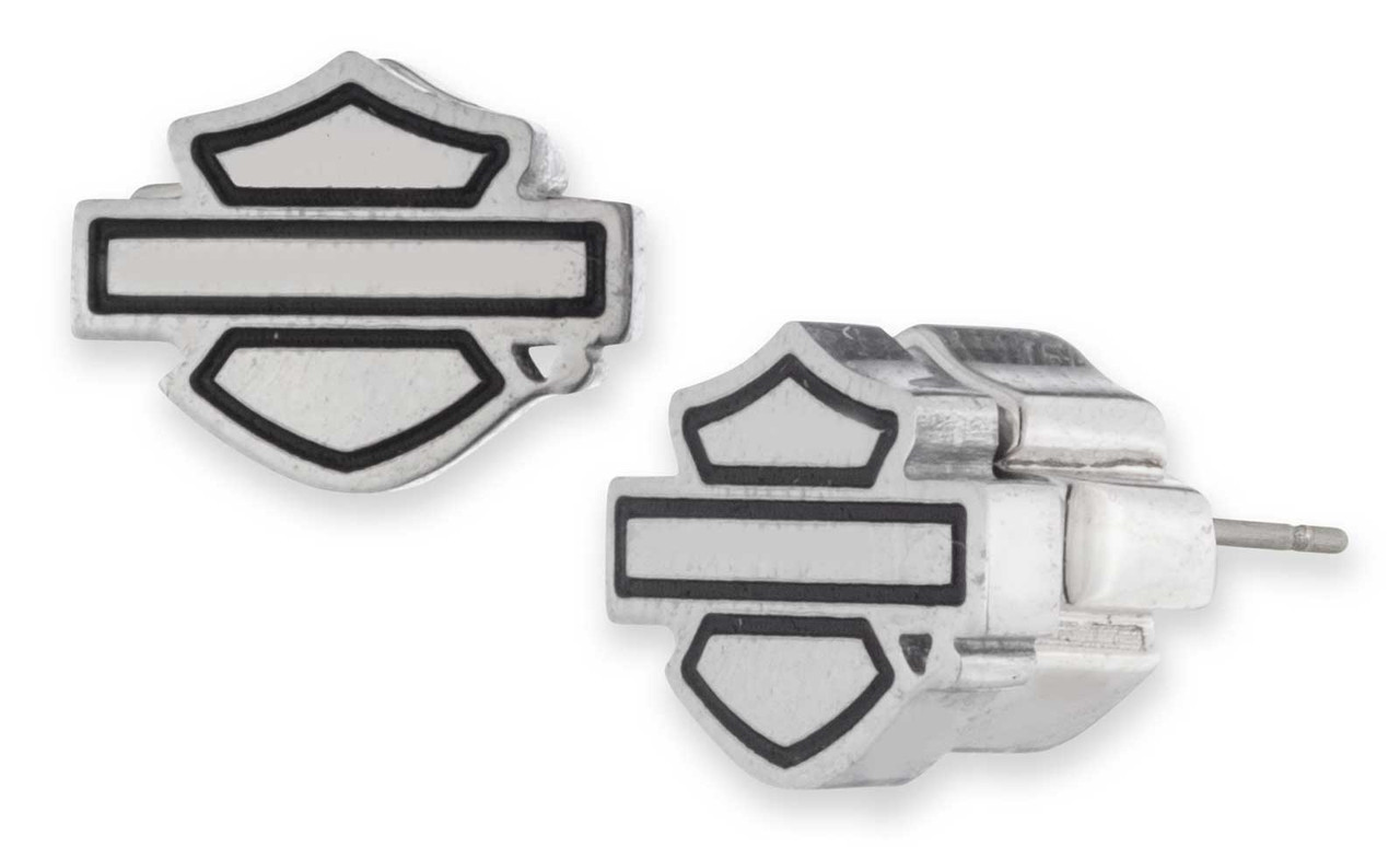 Harley-Davidson® Women's 8mm Bar & Shield Logo Stud Earrings