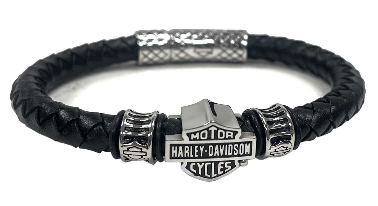 Harley-Davidson® Men's 9 in. Bar & Shield Logo Braided Leather
