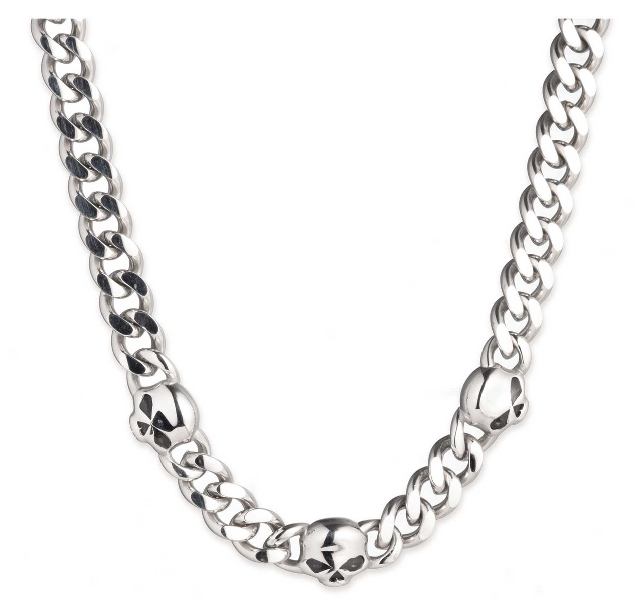 Harley-Davidson® Men's 24 in. Willie G Skull Curb Chain Necklace