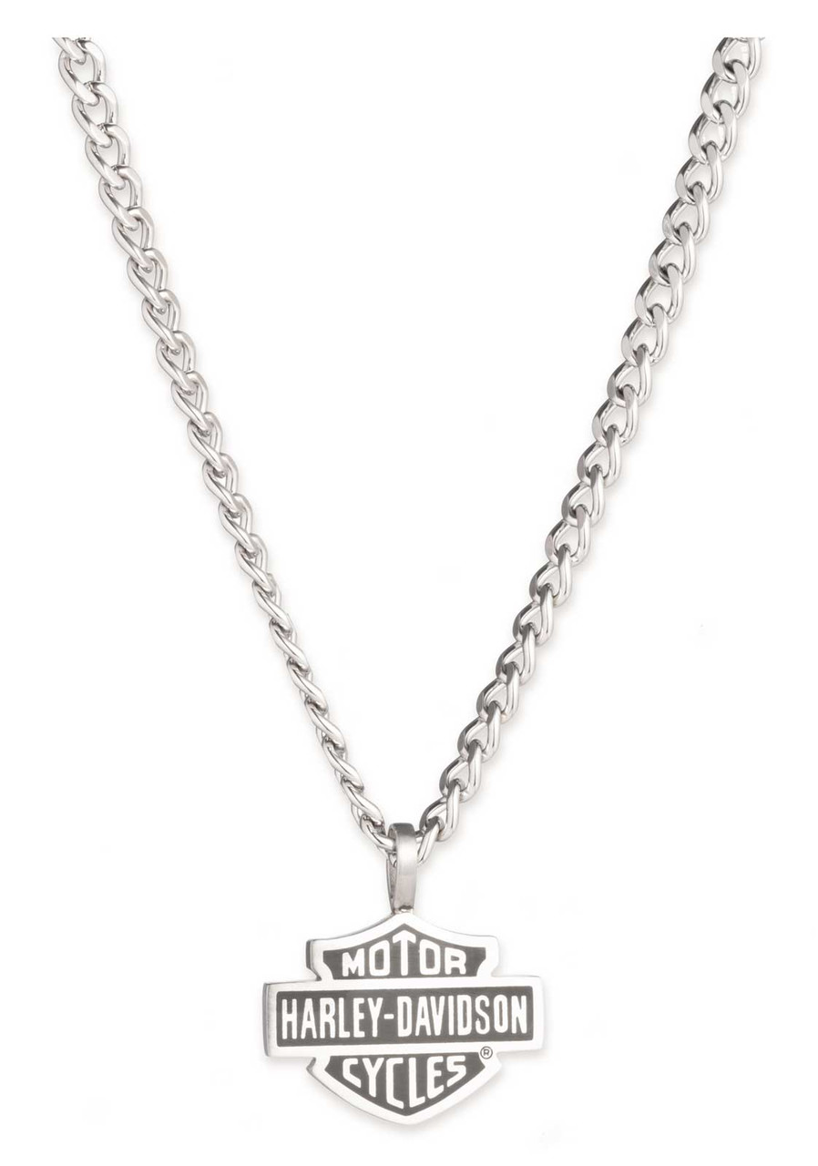 Harley-Davidson® Men's 24 in. Bar & Shield Script Chain Necklace