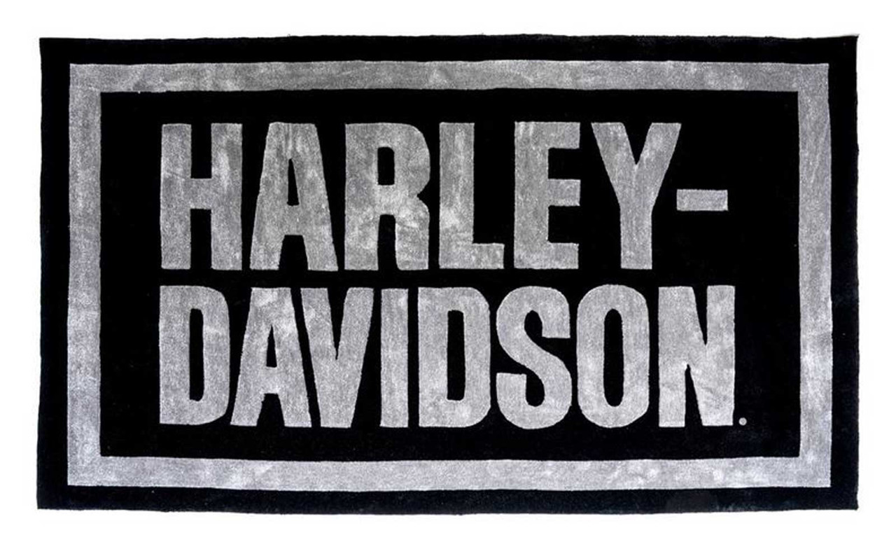 Harley-Davidson® Bar Font Large Area Rug w/ Deep Acrylic Pile