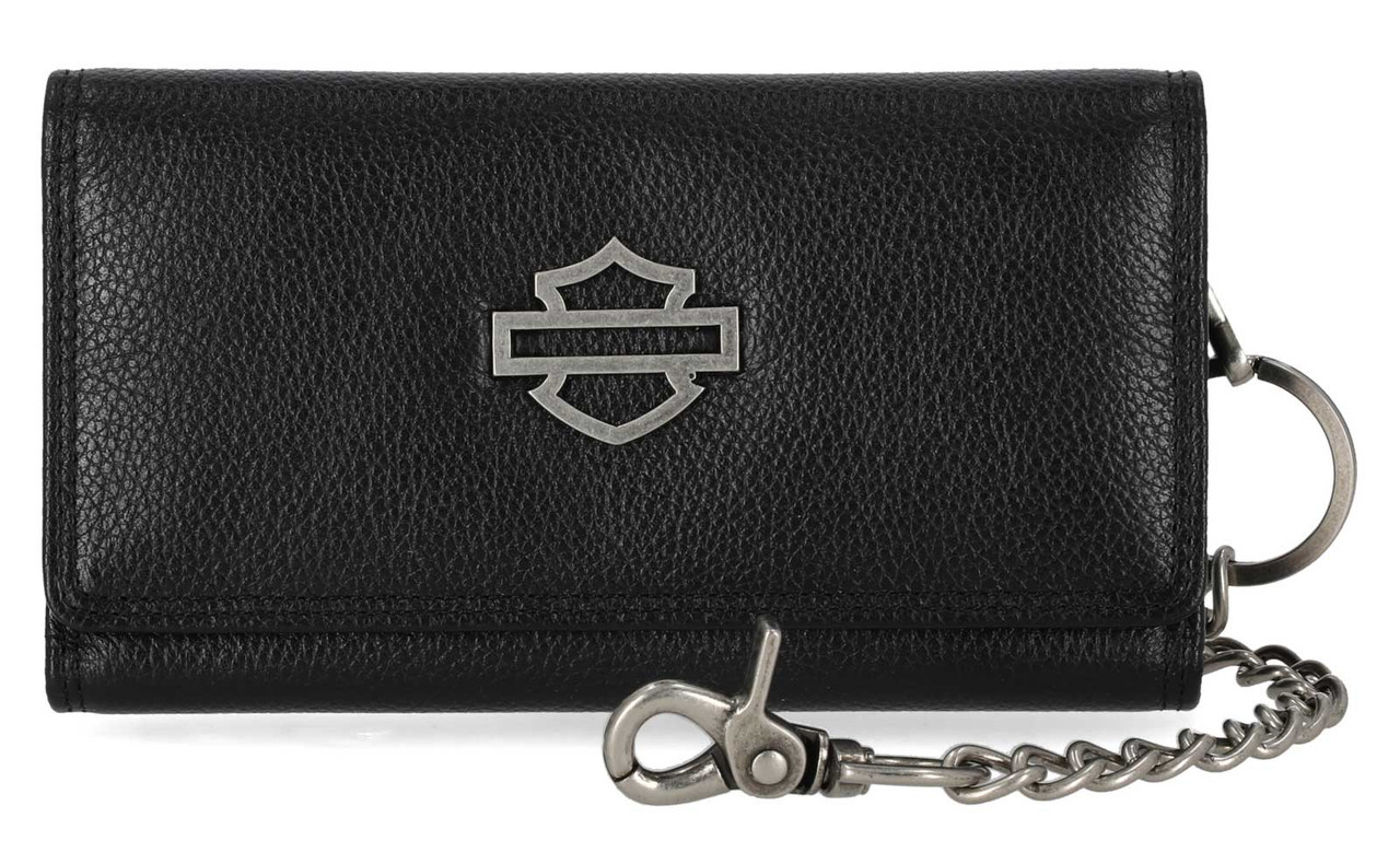 Harley-Davidson® Men's Open B&S Trucker Biker Chain Leather Wallet