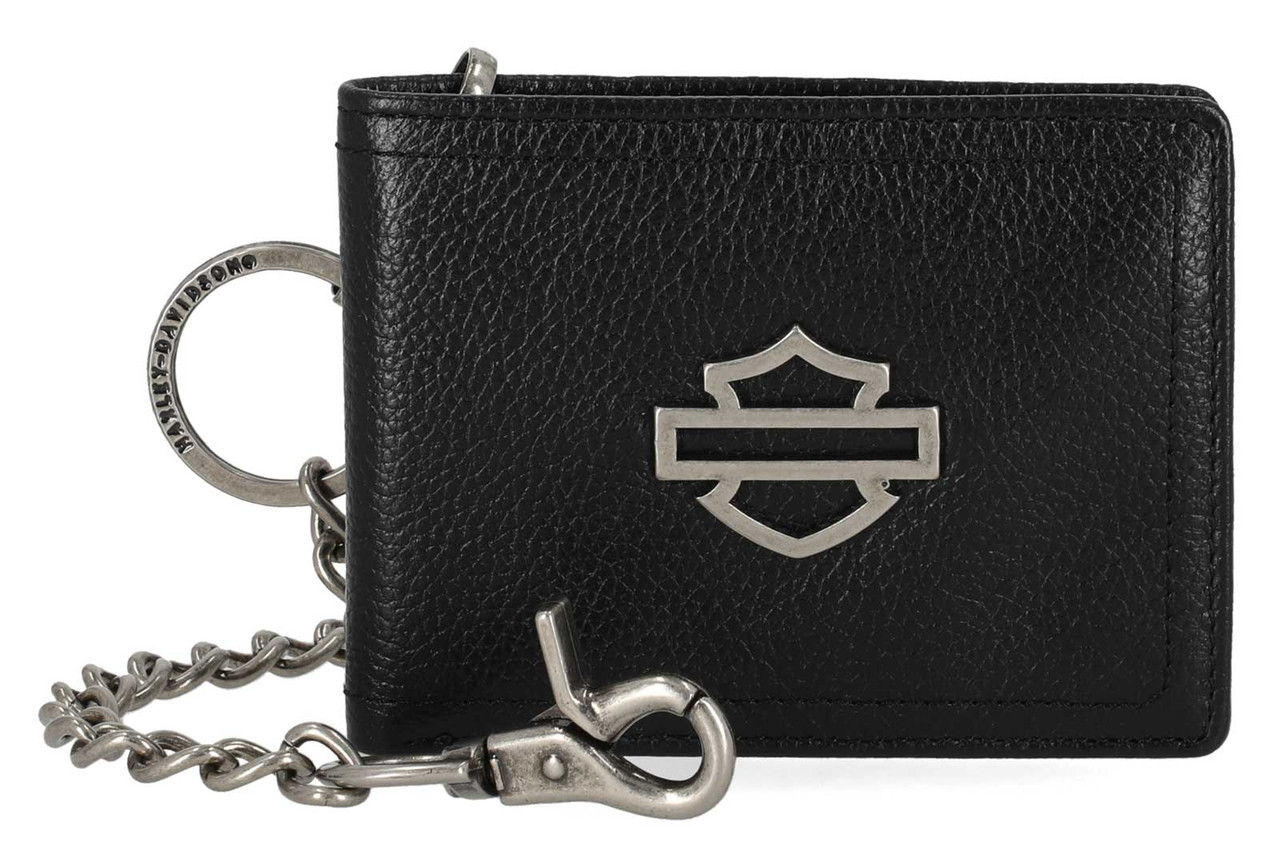 Harley-Davidson® Men's Open B&S Slimfold Biker Chain Leather