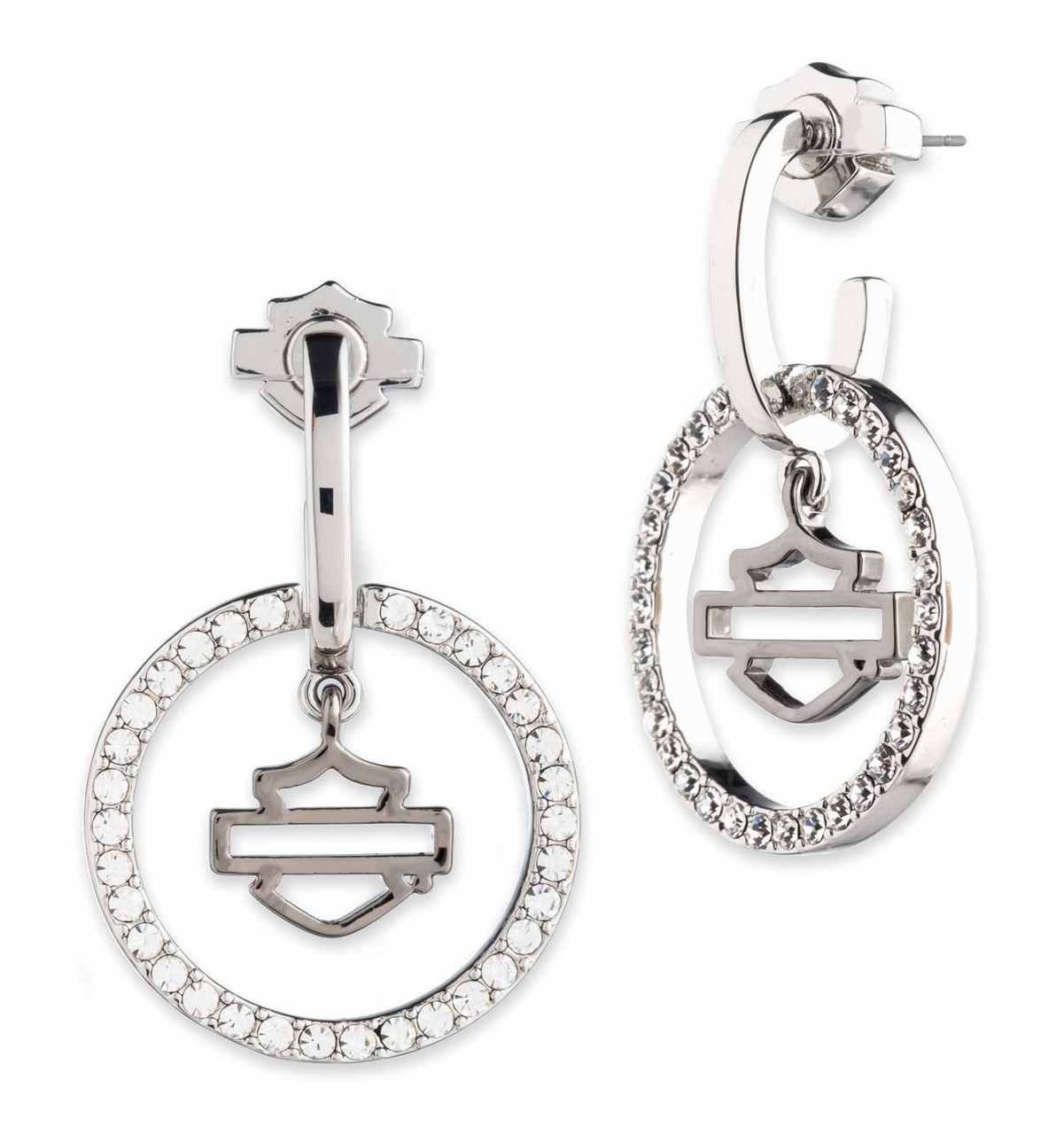 Harley-Davidson® Women's Bar & Shield Crystal Bling Orbital Dangle