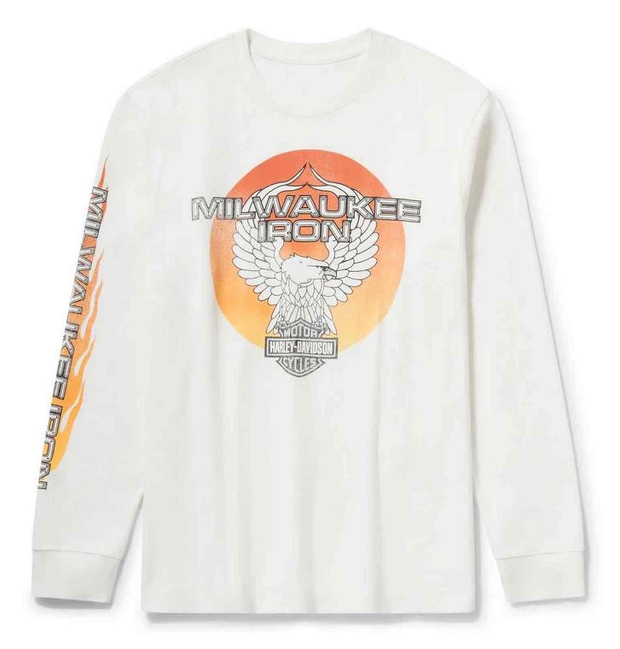 Harley-Davidson® Men's Milwaukee Iron Eagle Long Sleeve Tee, White