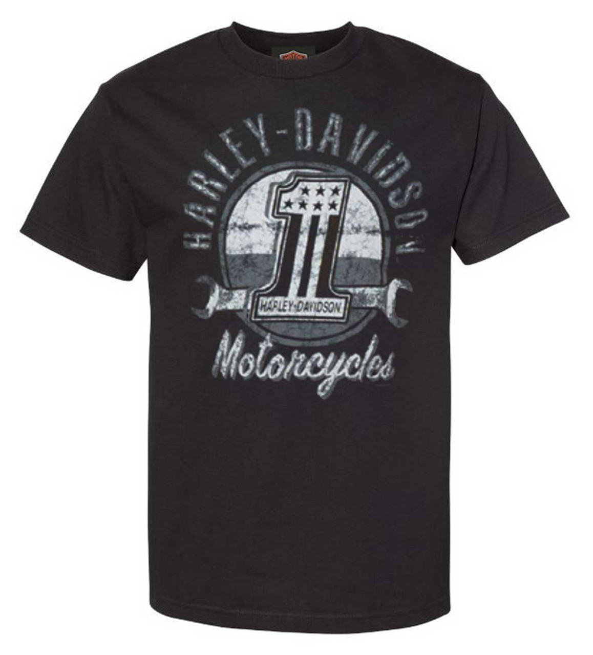Harley-Davidson® Men's Gray Wrench Crew-Neck Cotton Short Sleeve T
