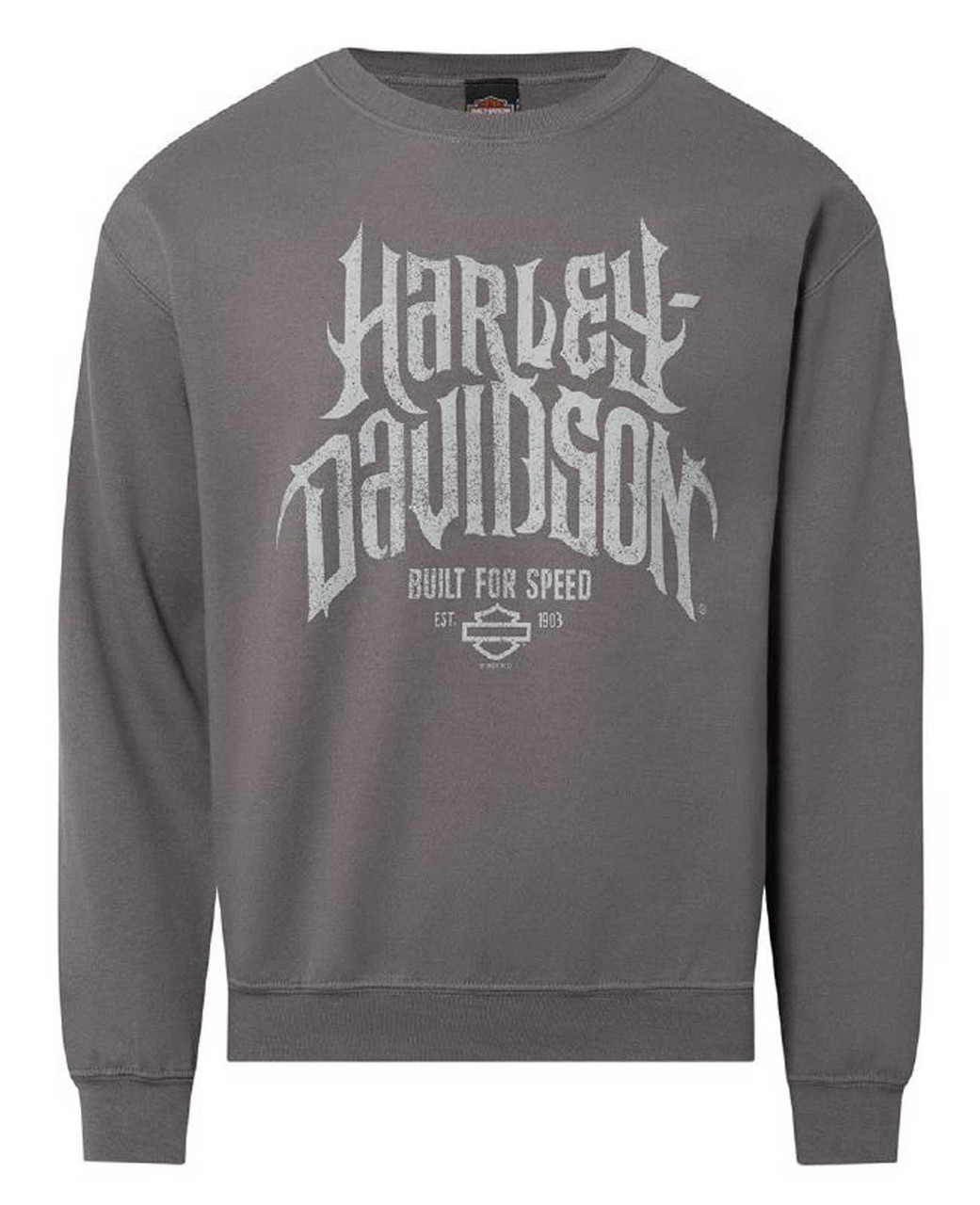 Harley-Davidson® Men's Horned Crew-Neck Fleece Pullover Sweatshirt